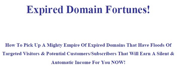 Product picture (eBook) Expired Domain Fortunes - Make Money From Home